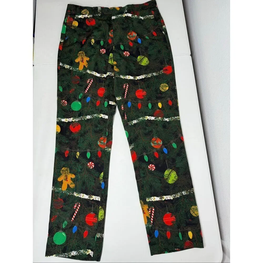 Shinesty Christmas Tree Camo Suit Jacket 46 Pants 36/34 NYE ugly Funny Sweater